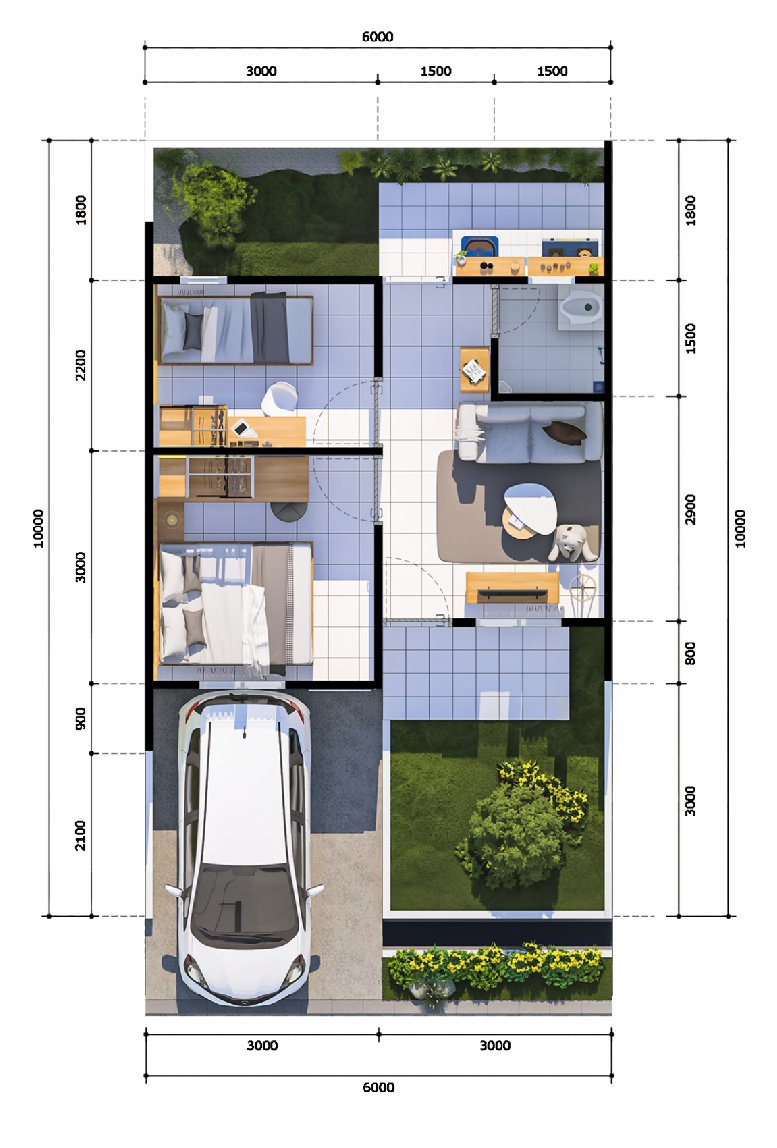 Denah Rumah 30/60 Pesona Kahuripan 15